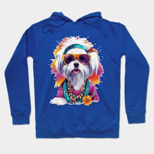 Hippie Spirit: Maltese Embracing the Peace and Love Hoodie